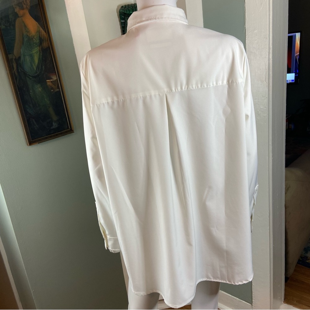 New NWT Modern Ambition White Button-Up Shirt Delightfully Technical Traveler L - Picture 10 of 15